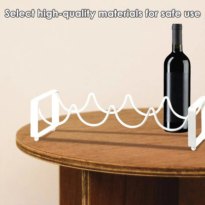 Iron Wine Rack Bottle Holder Metal Display Stand Tabletop Decorative Storage - White