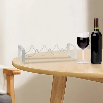 Iron Wine Rack Bottle Holder Metal Display Stand Tabletop Decorative Storage - White