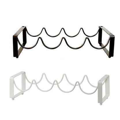 Iron Wine Rack Bottle Holder Metal Display Stand Tabletop Decorative Storage - White