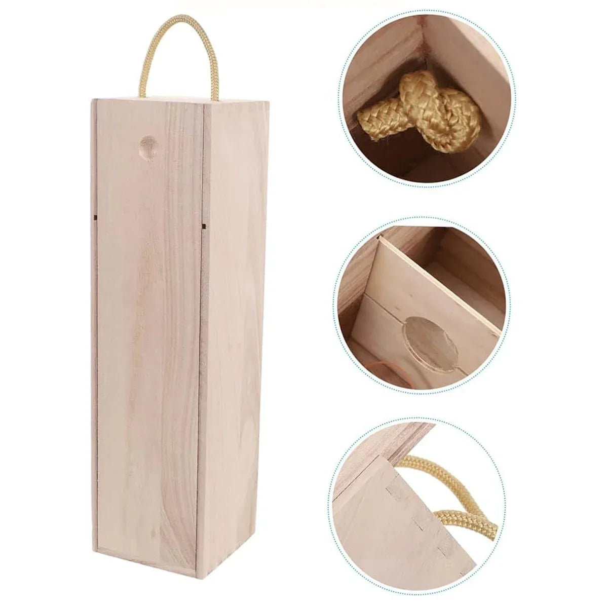 6pcs Red Wine Wooden Gift Box Packaging Storage Box for Wine Bottle Gifts - Single clamshell