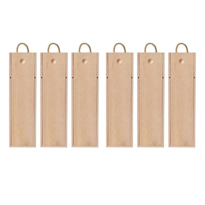 6pcs Red Wine Wooden Gift Box Packaging Storage Box for Wine Bottle Gifts - Single clamshell