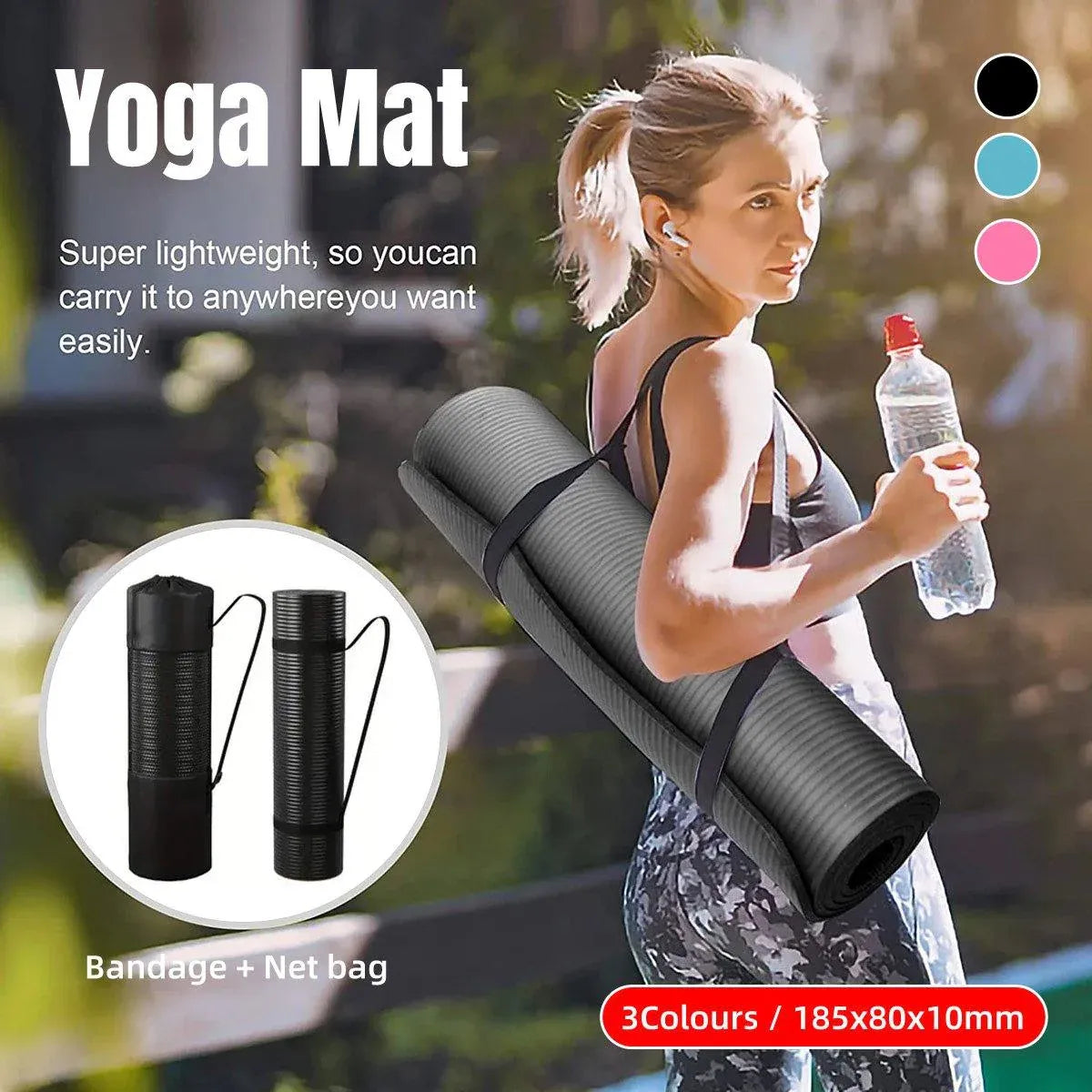 Yoga Mat Dance Mat Sports and Fitness Jump Rope Mat for Men and Women Exercise - Blue