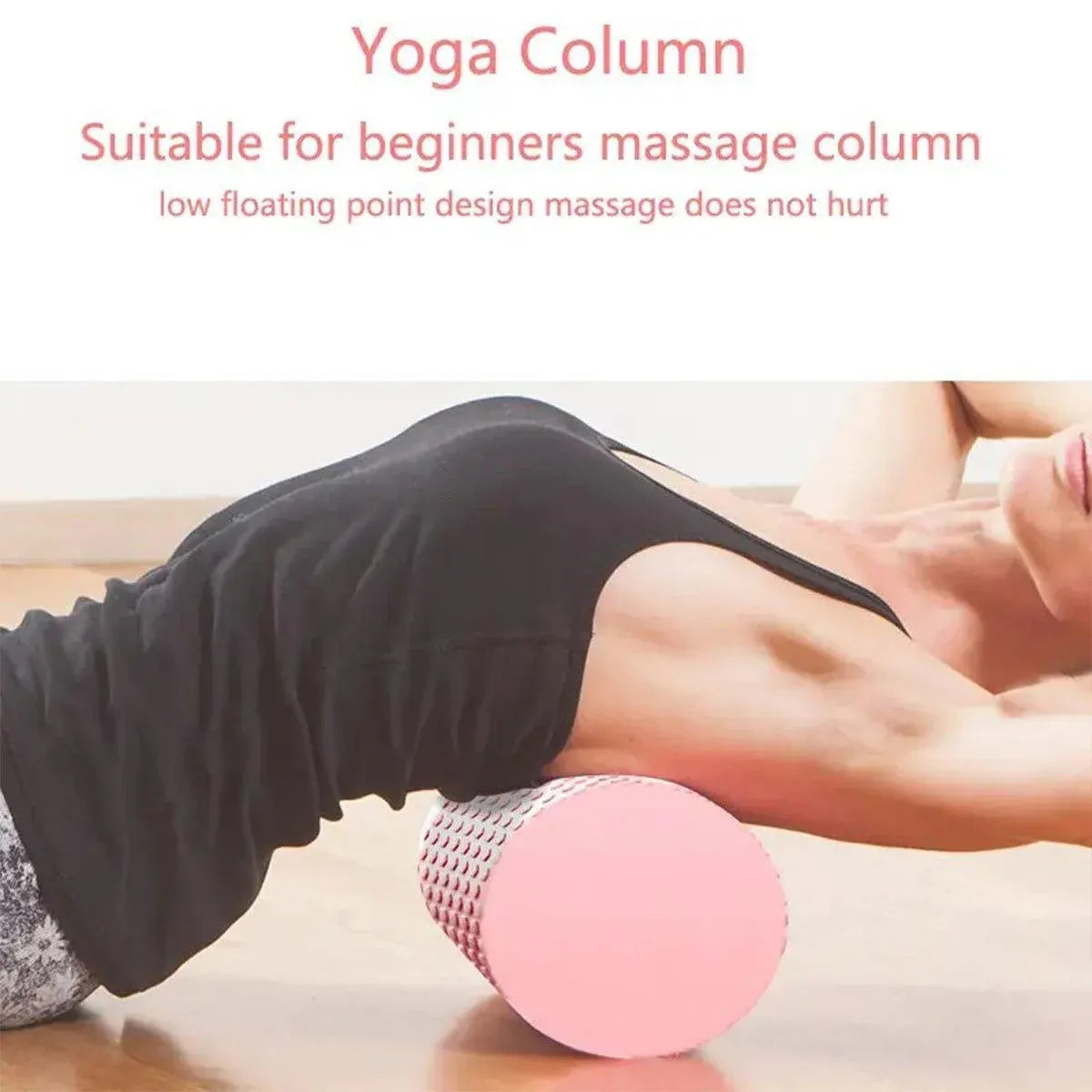 EVA Foam Yoga Massage Roller Solid Pilates Fitness Column for Muscle Recovery - Pink