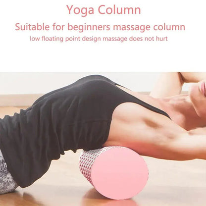 EVA Foam Yoga Massage Roller Solid Pilates Fitness Column for Muscle Recovery - Pink