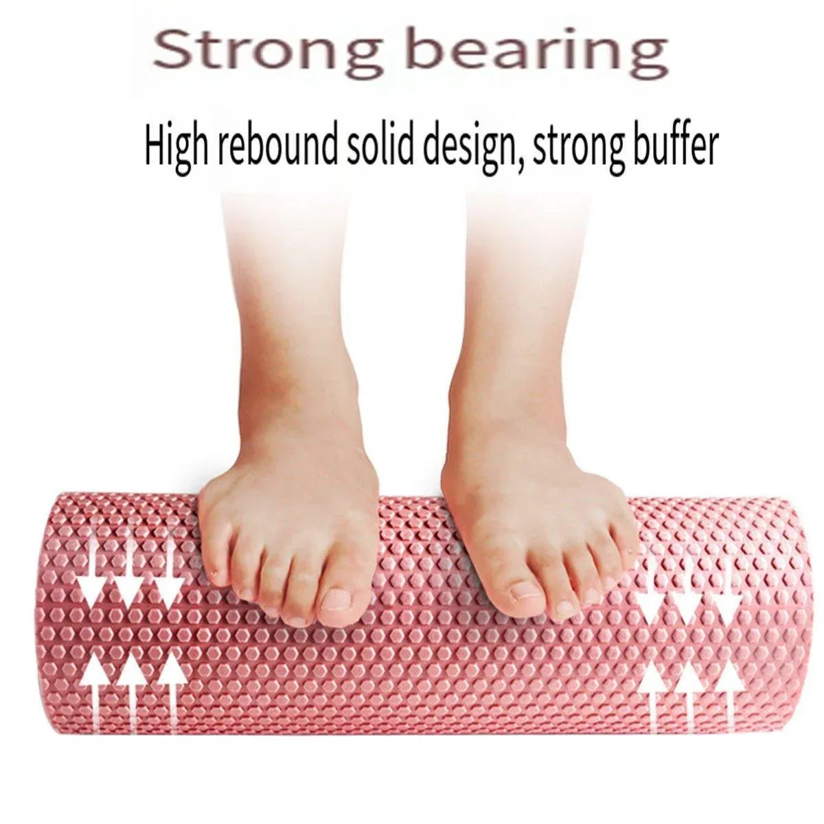 EVA Foam Yoga Massage Roller Solid Pilates Fitness Column for Muscle Recovery - Pink