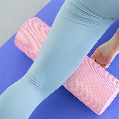 EVA Foam Yoga Massage Roller Solid Pilates Fitness Column for Muscle Recovery - Pink