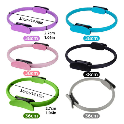6 Colours Pilates Yoga Ring Magic Circle Fitness Equipment for Toning Slim Legs - Purple