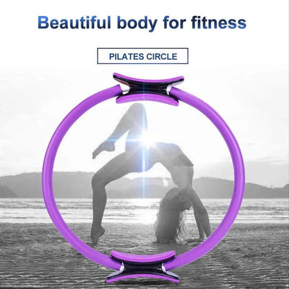 6 Colours Pilates Yoga Ring Magic Circle Fitness Equipment for Toning Slim Legs - Purple