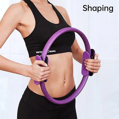 6 Colours Pilates Yoga Ring Magic Circle Fitness Equipment for Toning Slim Legs - Purple
