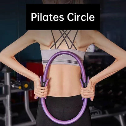 6 Colours Pilates Yoga Ring Magic Circle Fitness Equipment for Toning Slim Legs - Purple