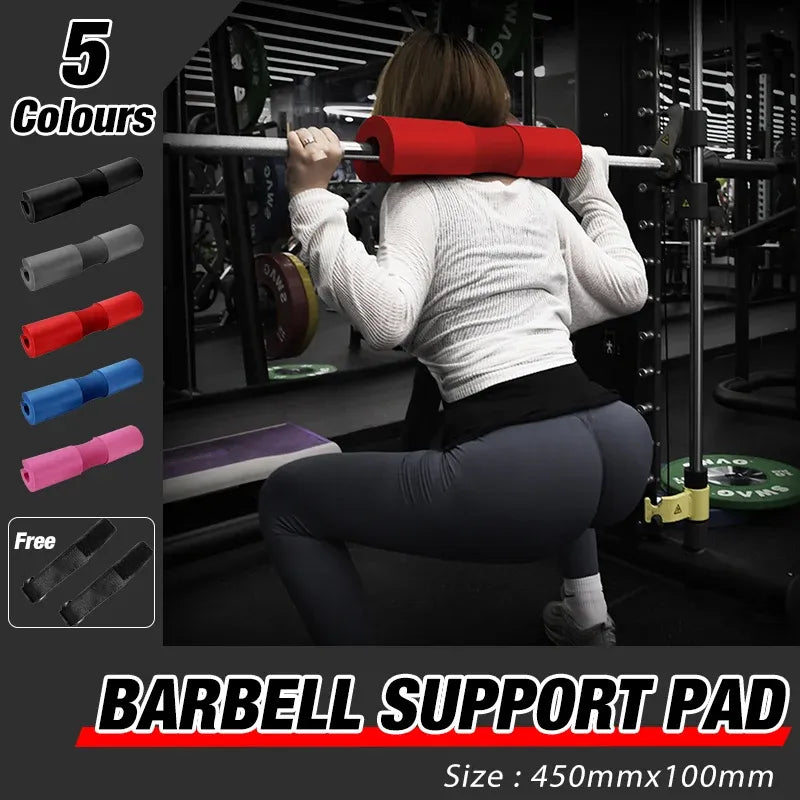 Squat Pad Barbell for Squats Lunges Hip Thrusts Neck Shoulder Protective Support - Grey