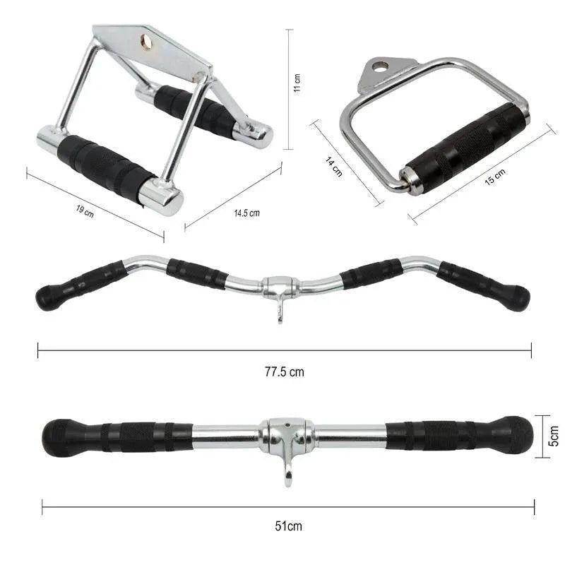 Tricep Press-Down Bar - Cable Pulley Attachment LAT Pull Down (1 Piece)