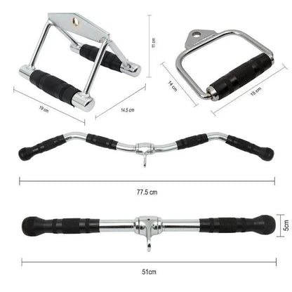 Tricep Press-Down Bar - Cable Pulley Attachment LAT Pull Down (1 Piece)