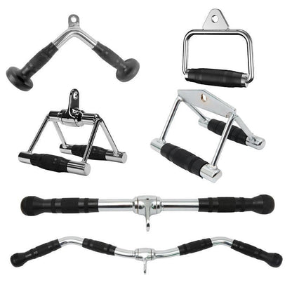 Cable Pulley Attachment Tricep Rope V Grip LAT Pull Down Gym Accessory - Tricep Press-Down Bar