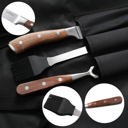 ASMOKE BBQ Knife Brush and Fork Set
