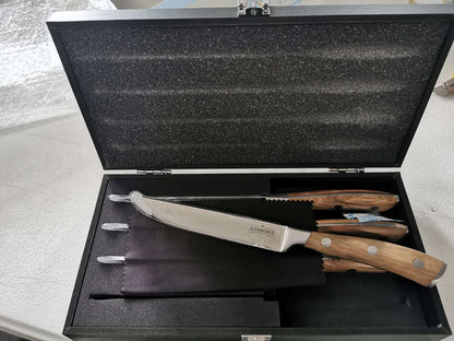 ASMOKE STEAK KNIFE SET OF 4,PAKKAWOOD HANDLE