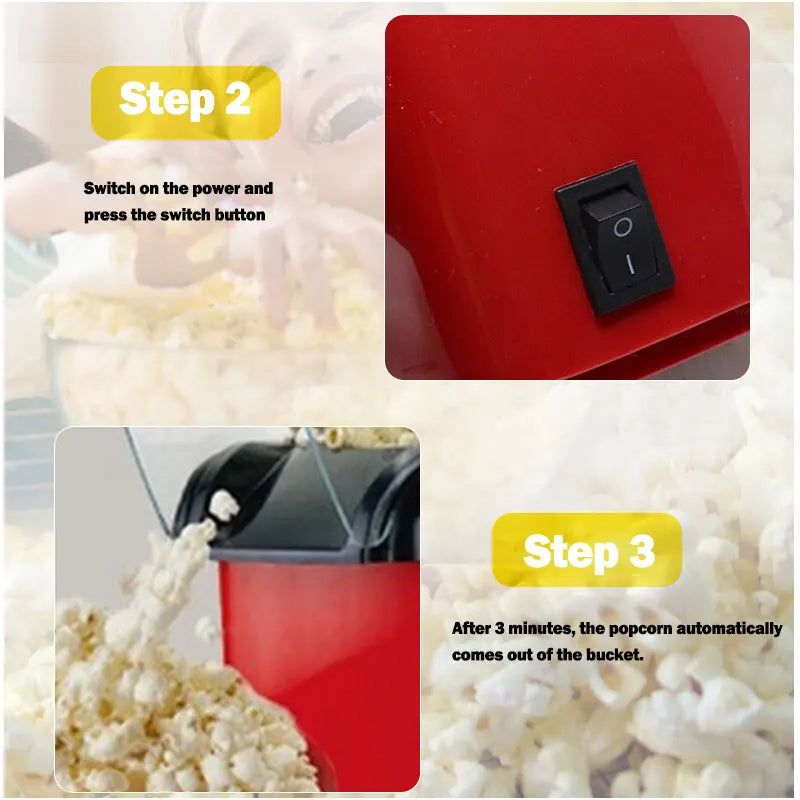 Automatic Hot Air Pop Corn Maker Machine