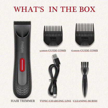 Womens Waterproof Intimate Hair Trimmer Body Groomer Red