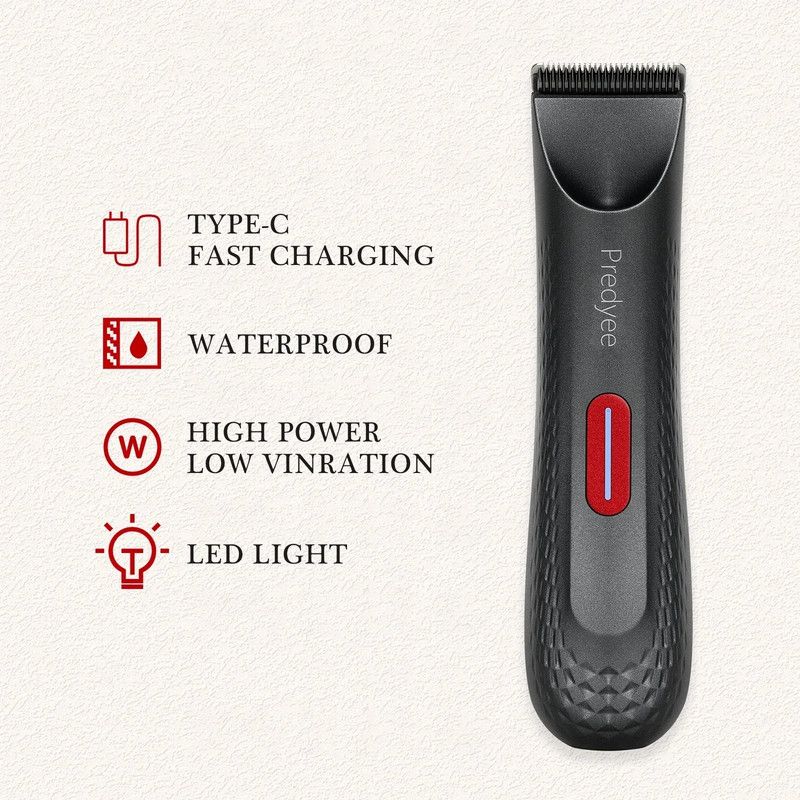 Womens Waterproof Intimate Hair Trimmer Body Groomer Red