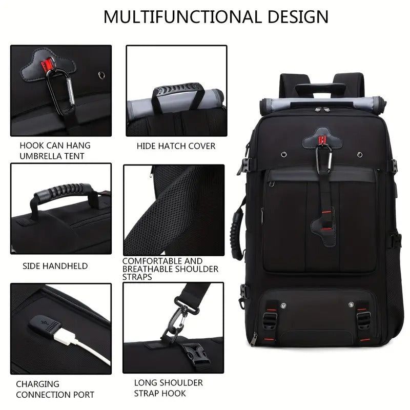 50L Hiking Backpack with Shoe Compartment