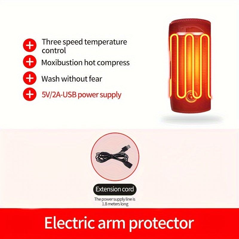 Heated Arm Massager Sleeve with USB Compression Therapy