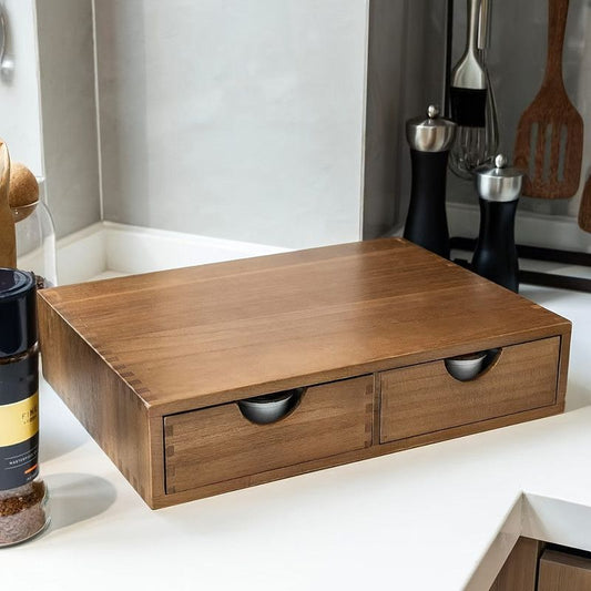Wooden Storage Cabinet with Drawers Organizer