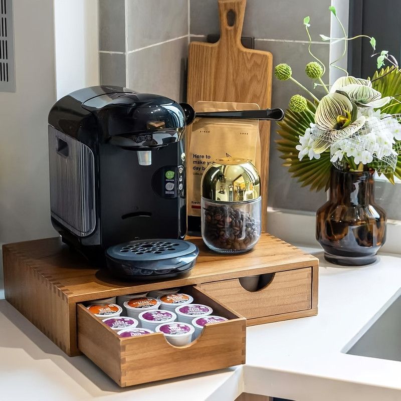 Wooden Storage Cabinet with Drawers Organizer