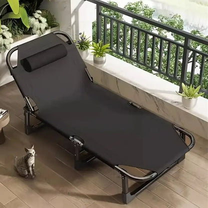 Foldable Oxford Cloth Sun Lounger with Headrest