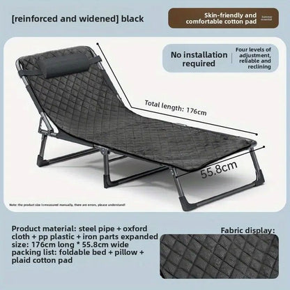 Foldable Oxford Cloth Sun Lounger with Headrest