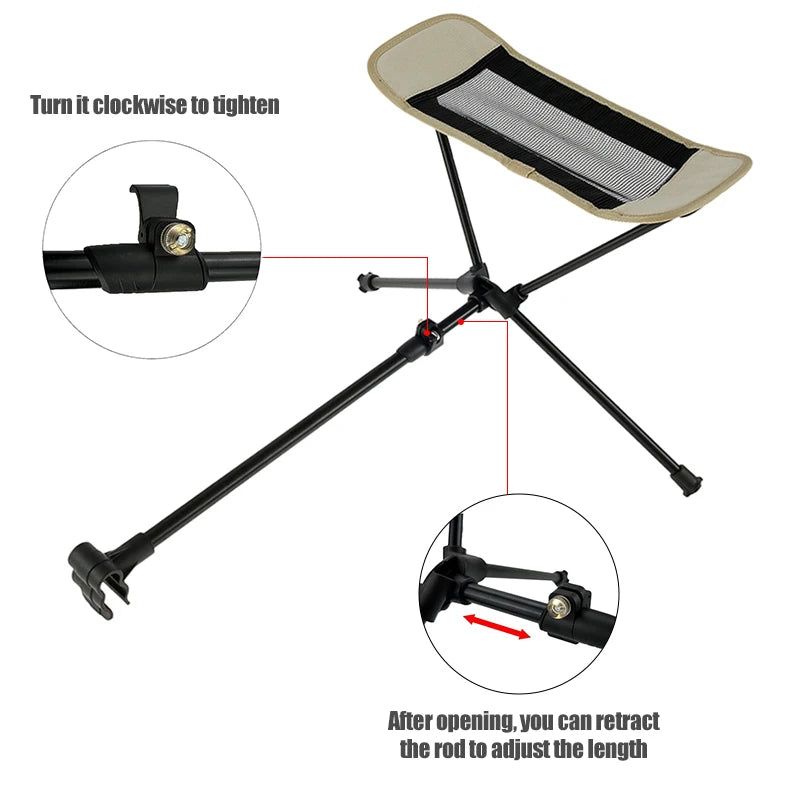 Portable Folding Chair Footrest Khaki