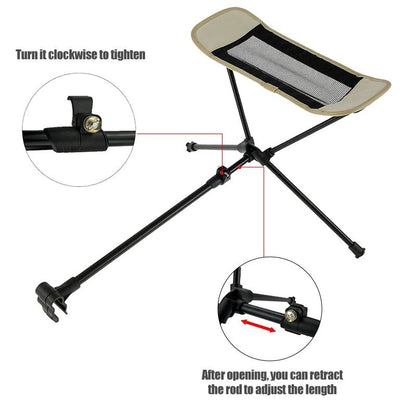 Portable Folding Chair Footrest Khaki
