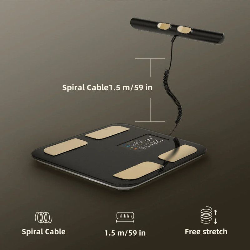 Smart Bioimpedance Scale with Hand Black