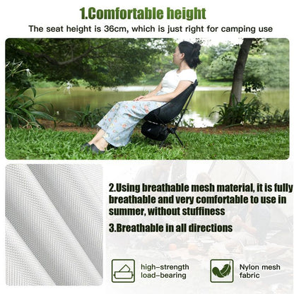 2pcs Outdoor Folding Moon Chairs Black