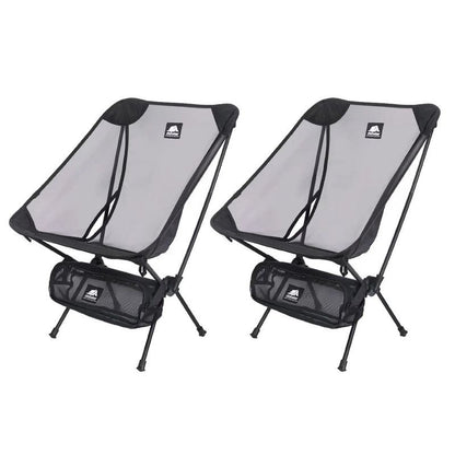 2pcs Outdoor Folding Moon Chairs Black