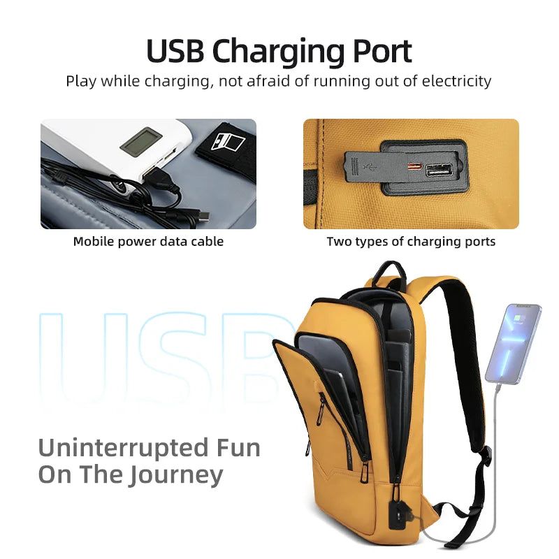 15.6-Inch Thin Laptop Backpack Yellow