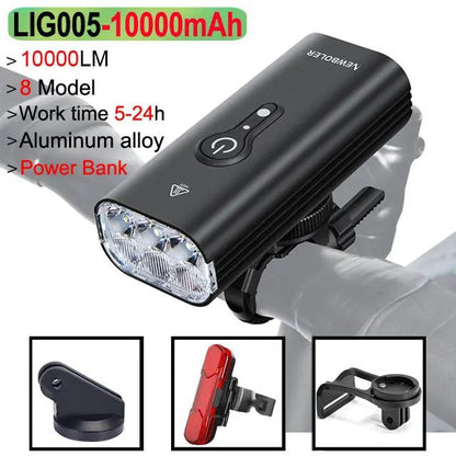 10000 Lumen Smart Bicycle Light Black