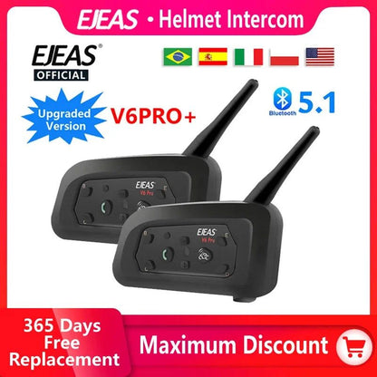 1200M Bluetooth Motorcycle Helmet Intercom Headset