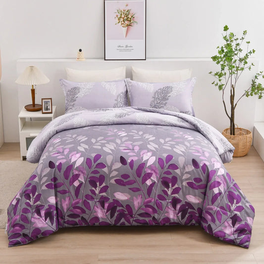 Violet Gardenia Luxe Floral 3 Piece Comforter Set