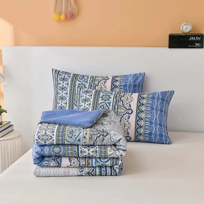 Blue Nordic Stripe Haven Comforter Quilted Doona Set