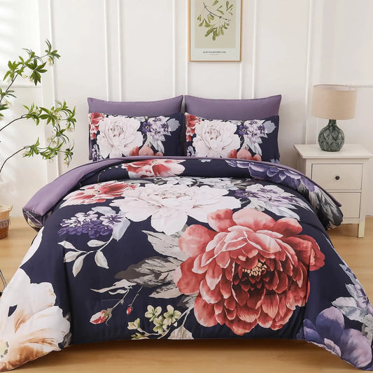 Midnight Rose Velvet 3 Piece Comforter Set