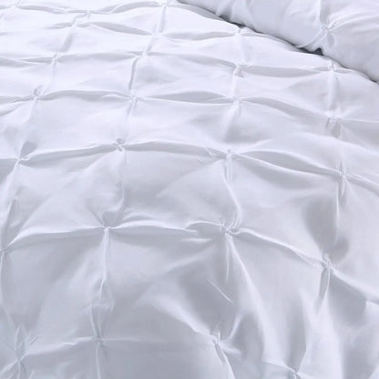 White Pintuck Cloud Comforter Quilted Doona Set