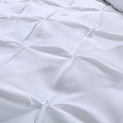 White Pintuck Cloud Comforter Quilted Doona Set