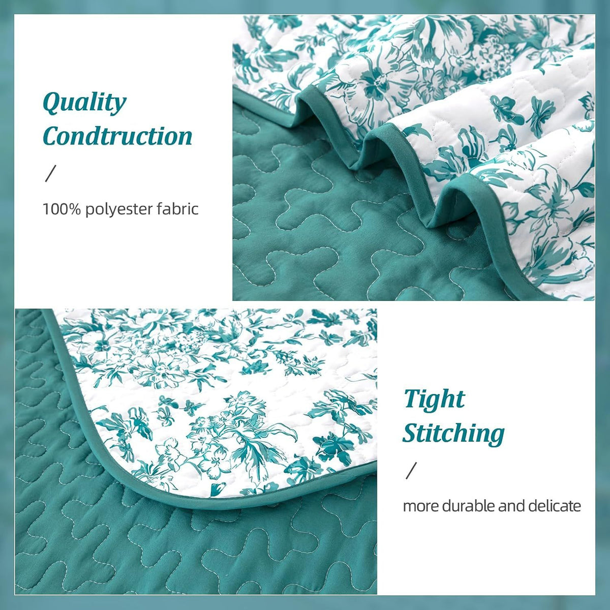Blue Green Botanical Serenity Coverlet Bedspread Set