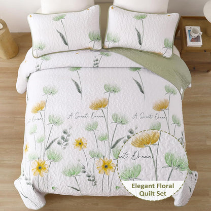 Elegant Floral Majesty Bedspread Coverlet 3 Piece Set