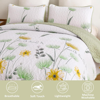 Elegant Floral Majesty Bedspread Coverlet 3 Piece Set