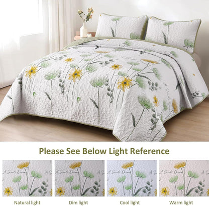 Elegant Floral Majesty Bedspread Coverlet 3 Piece Set