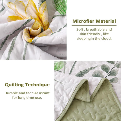 Elegant Floral Majesty Bedspread Coverlet 3 Piece Set