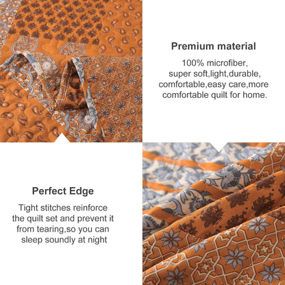 Burnt Orange Paisley Mosaic Coverlet Bedspread Set