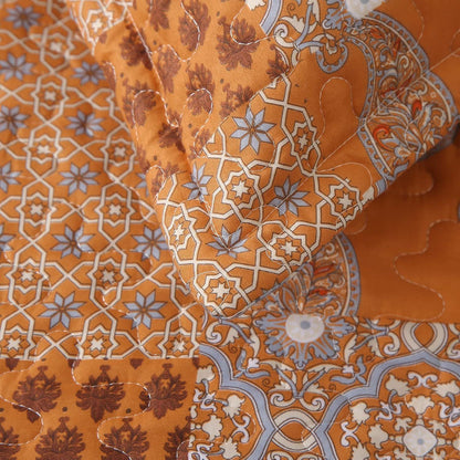 Burnt Orange Paisley Mosaic Coverlet Bedspread Set