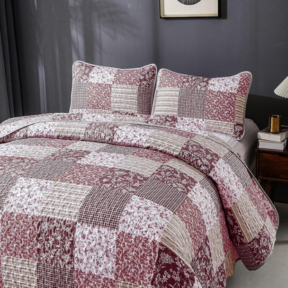 Pink Boho Floralia Patchwork Coverlet Bedspread Set